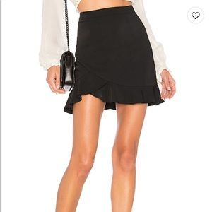 REVOLVE Black Ruffle Hem Mini Skirt